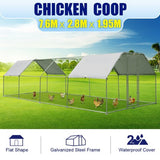 7.6 x 2.8 x 1.95m Walk In Chicken Coop Run (Flat Roof)
