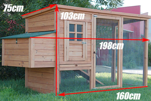 XL Rectangular Two Storey Hutch with Run